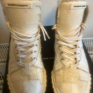 $150 Designer Shoe Sale, Men's Size 13 Giuseppe Sneakers, Leather White